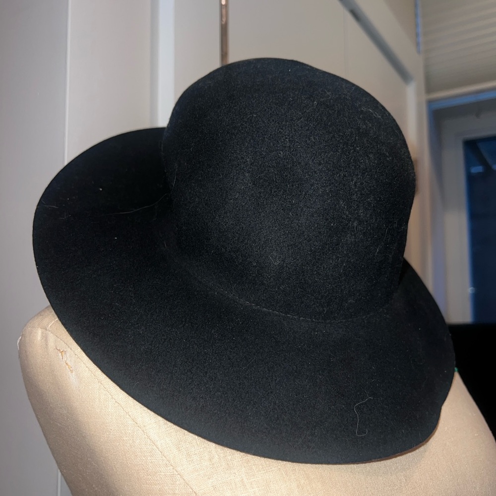 Staring at Stars Black Wide-Brimmed Wool Hat